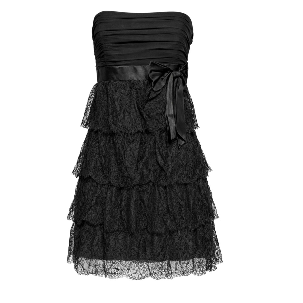 Laundry Shelli Segal Silk Lined Coquette Lace‎ Dress Women Sz 2 Whimsigoth Fairy